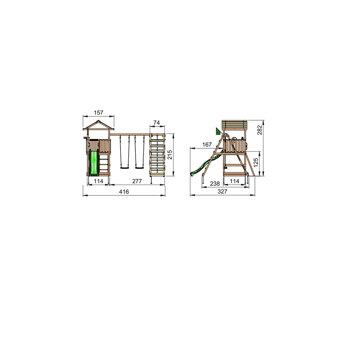 Lektorn Jungle Gym Home Komplett Inkl Climb Modul X'tra Trä