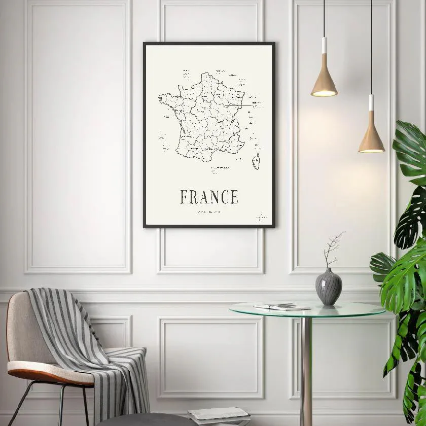 Poster Corkframes Vinkarta Frankrike