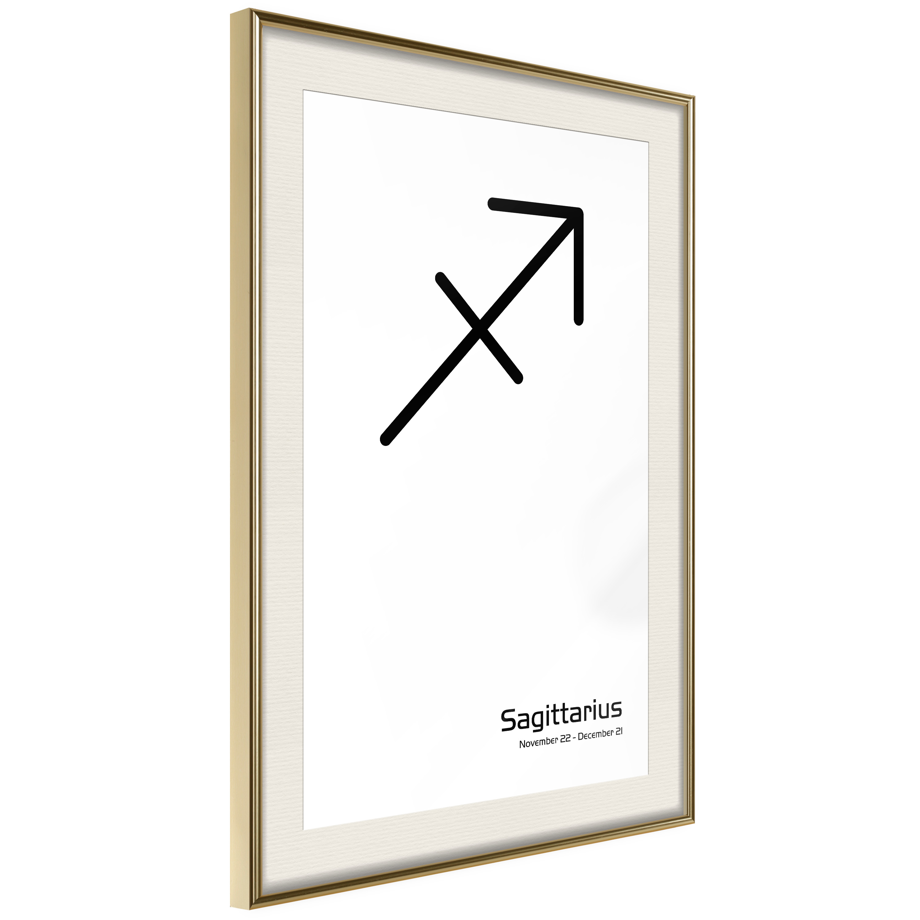 Affisch - Sagittarius [Poster] 20x30 Guld ram med passepartout, 20x30 cm