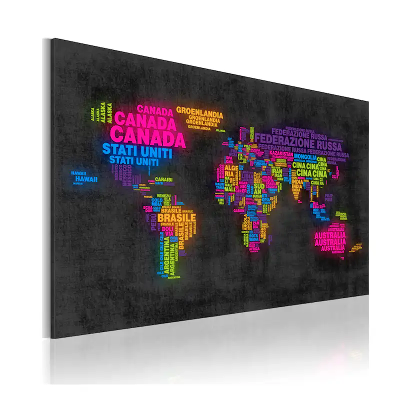 Tavla Arkiio Kartan Över Världen Italienska Namnen