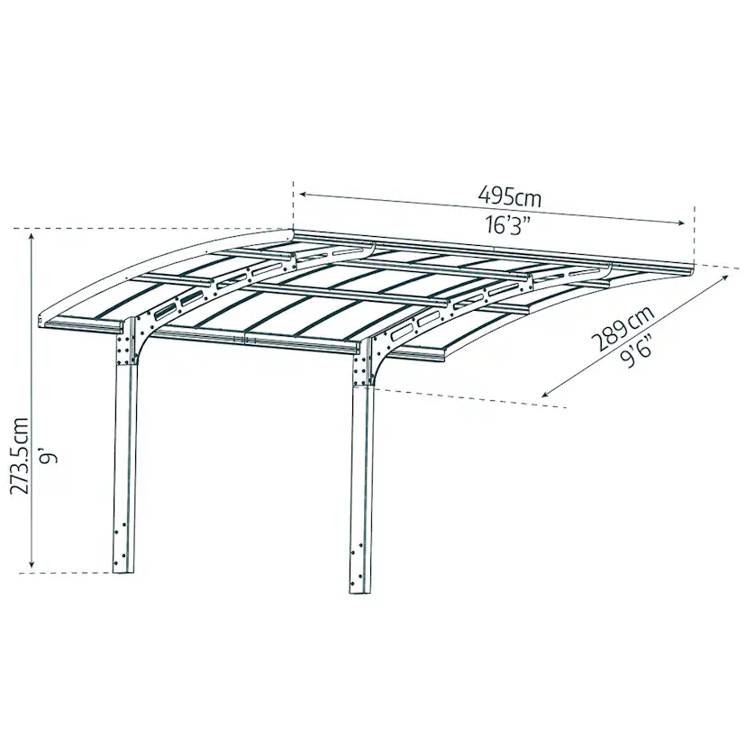 Carport Canopia by Palram Arizona Breeze I Metall 3x5 m