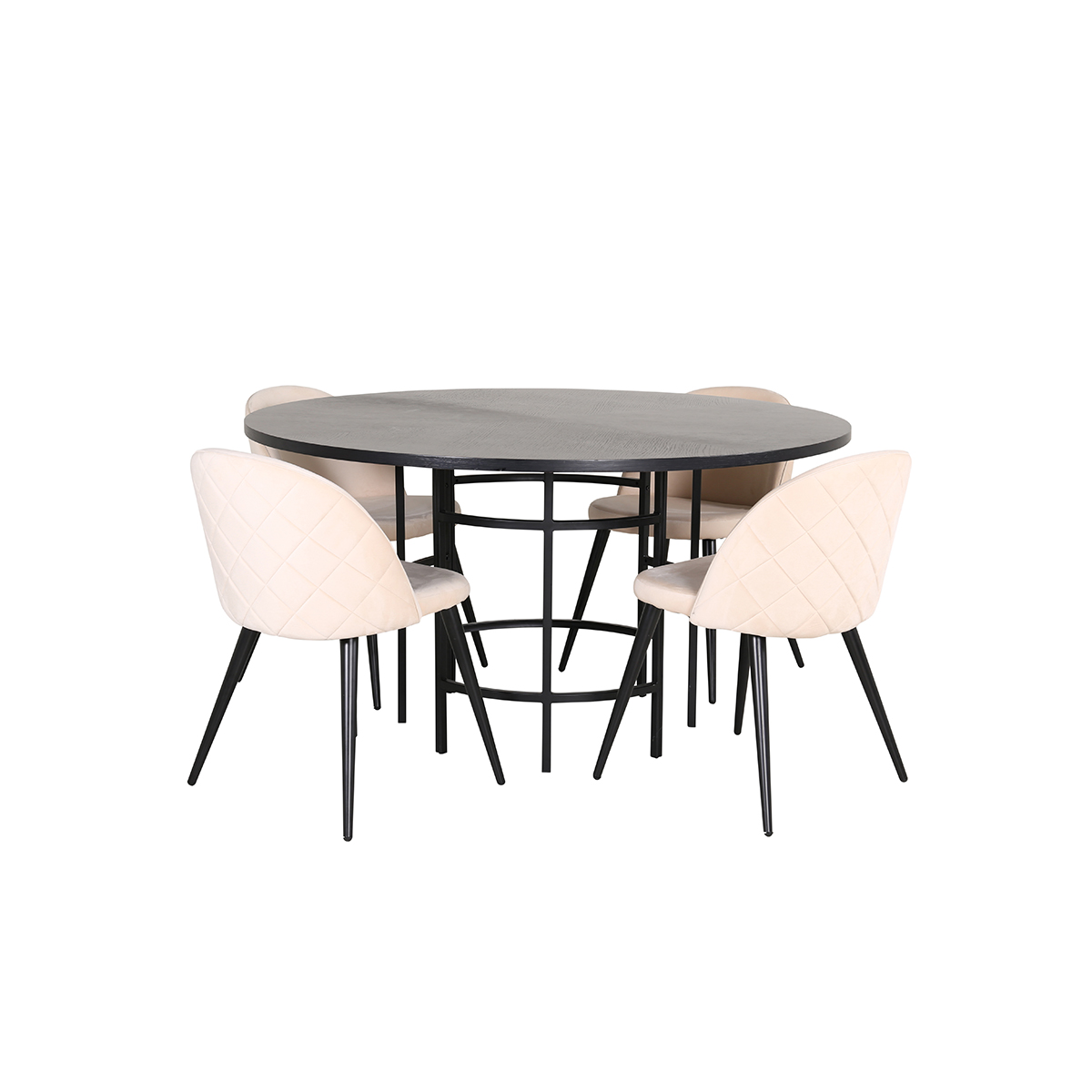 Matgrupp Venture Home Wien med 4 Valentina Stitcthes Stolar Sammet