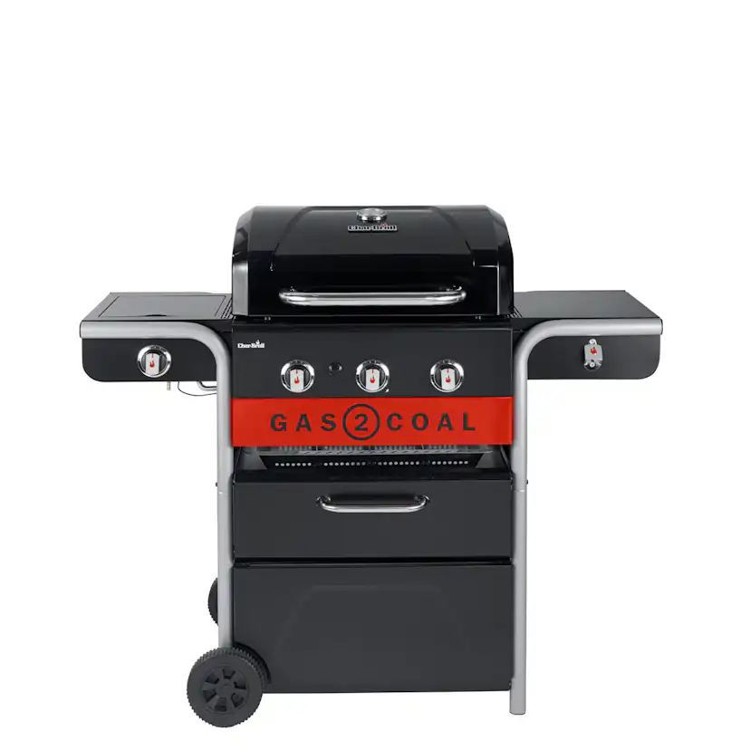 Hybridgrill Char-Broil Gas2Coal 2.0 330 Gasol- och Kolgrill med Sidobrännare & Gjutjärnsgaller