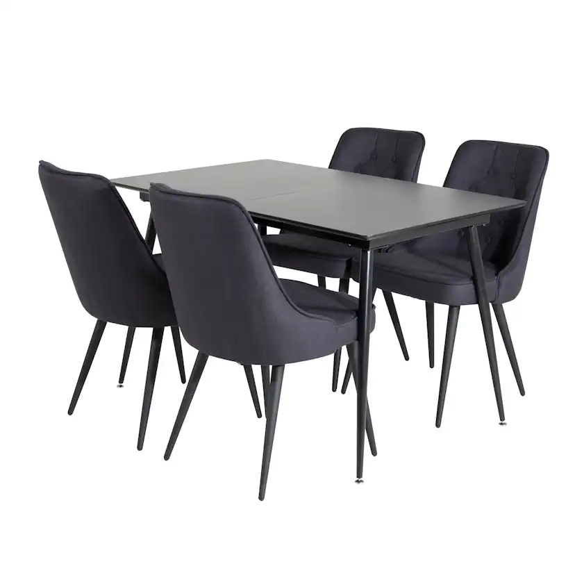 Matgrupp Venture Home Silvia med Iläggsskiva och 4 Vera Stolar