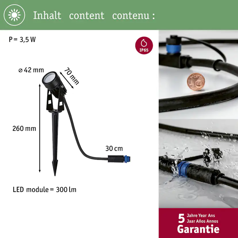 Spotlight Paulmann Basic Spot Plug & Shine LED IP65 24V