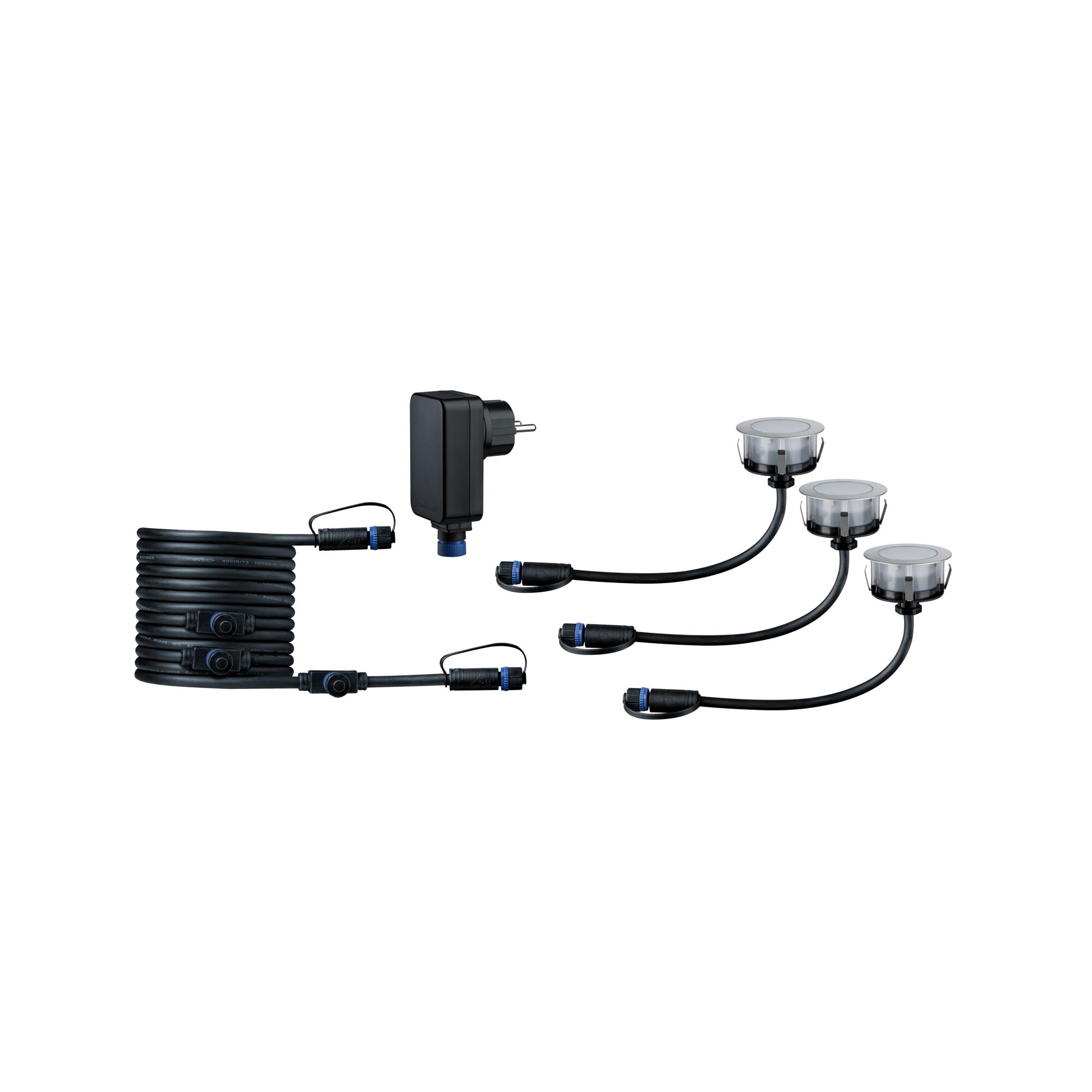LED Infälld Markbelysning Paulmann Plug & Shine Floor Eco IP67 24V 3-pack med Kabel & Transformator