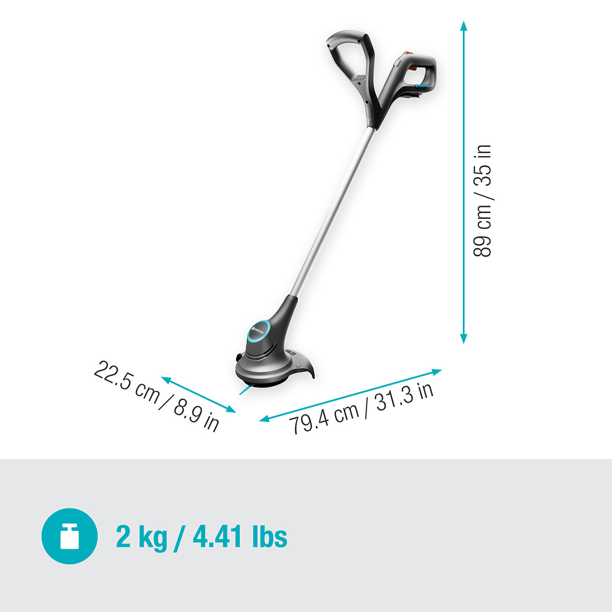 Grästrimmer Gardena SmallCut 23/18V P4A utan Batteri och Laddare