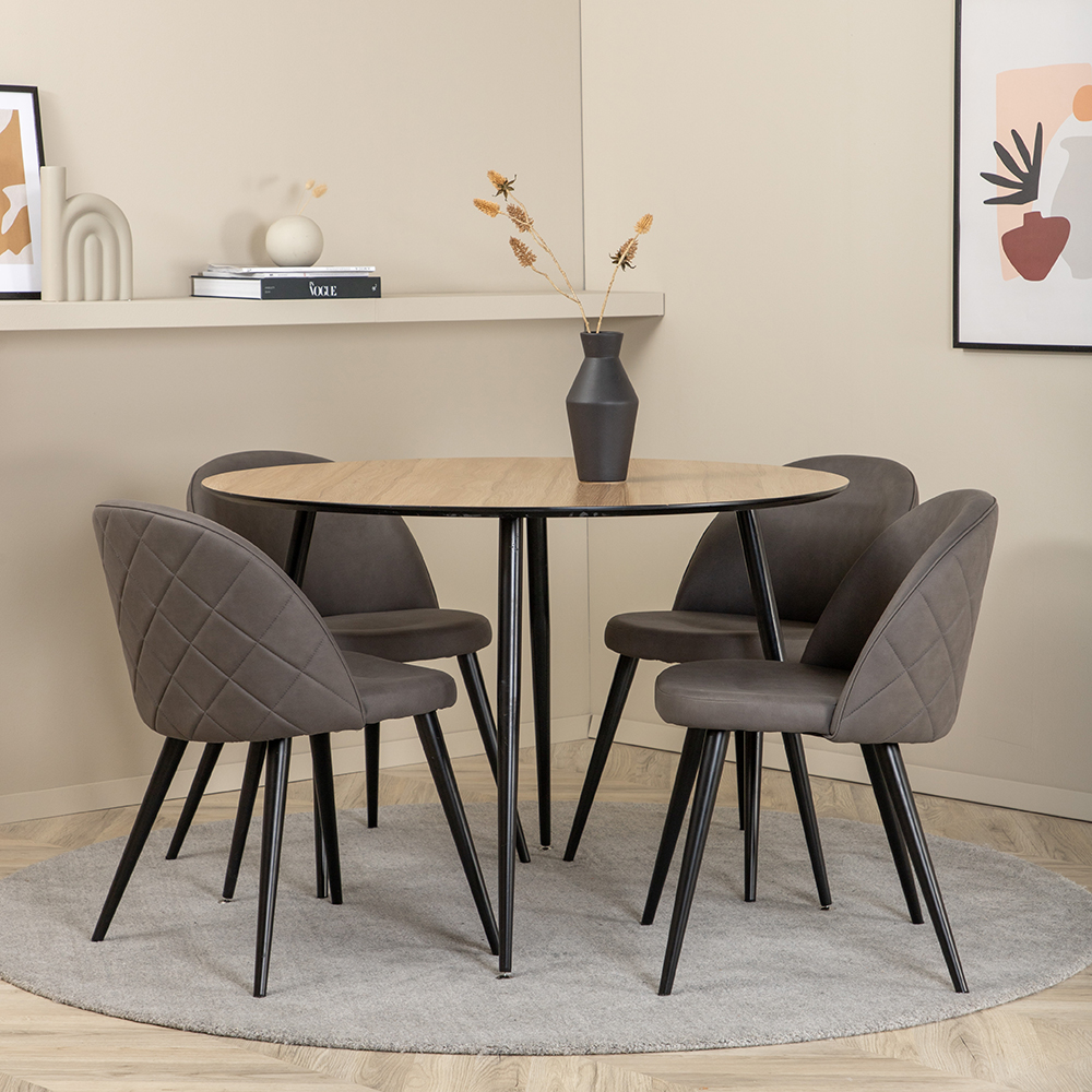 Matgrupp Venture Home Silvia med 4 Valentina Stitcthes Stolar Mikrofiber