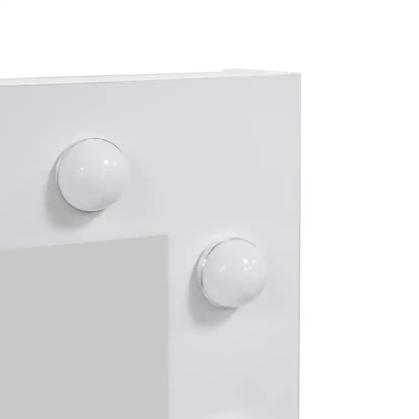 Sminkbord Scandinavian Choice Glow Komplett set med Spegel och Pall, LED-Belysning 80 cm