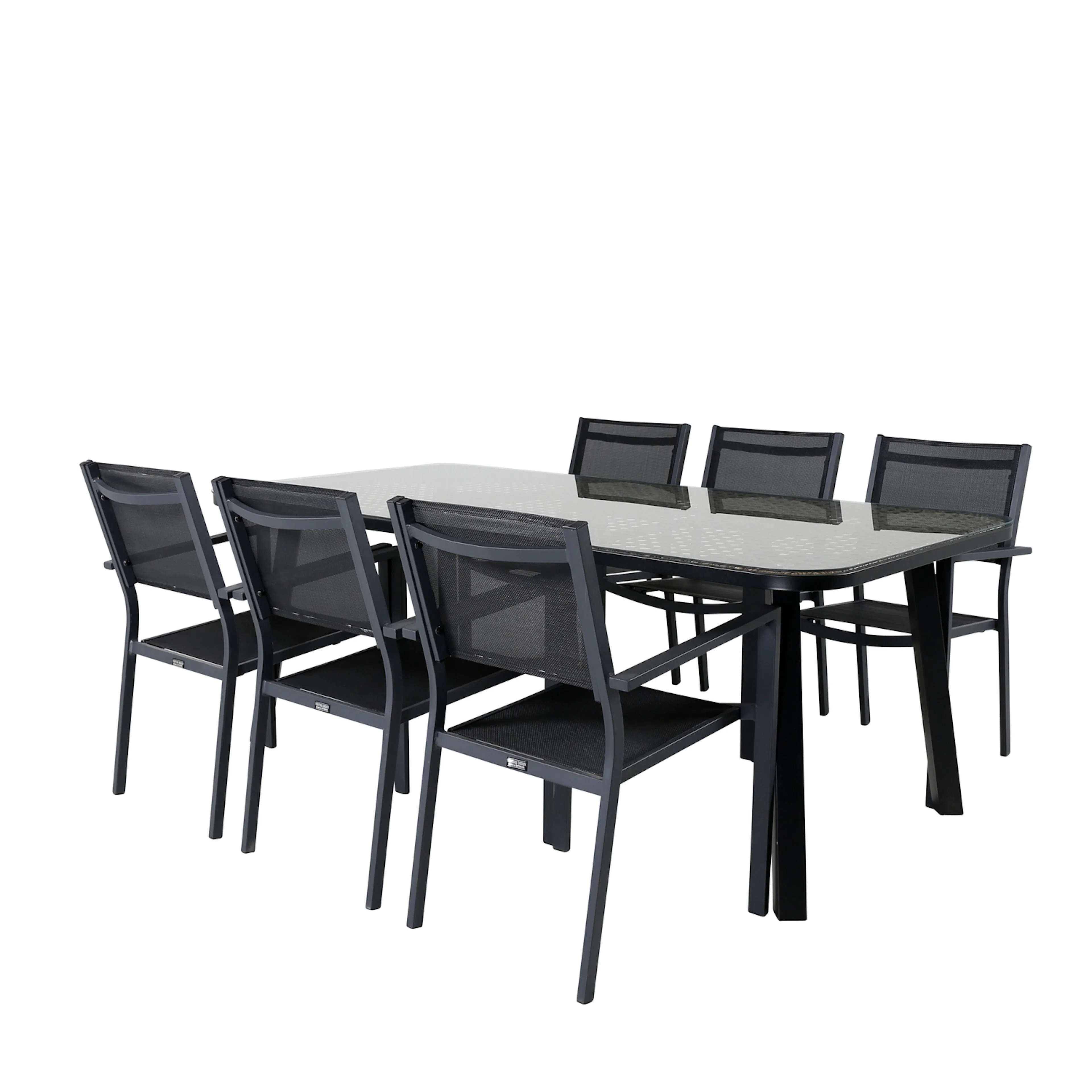 Matgrupp Venture Home Olle med 6 Curz Stapelbara Matstolar