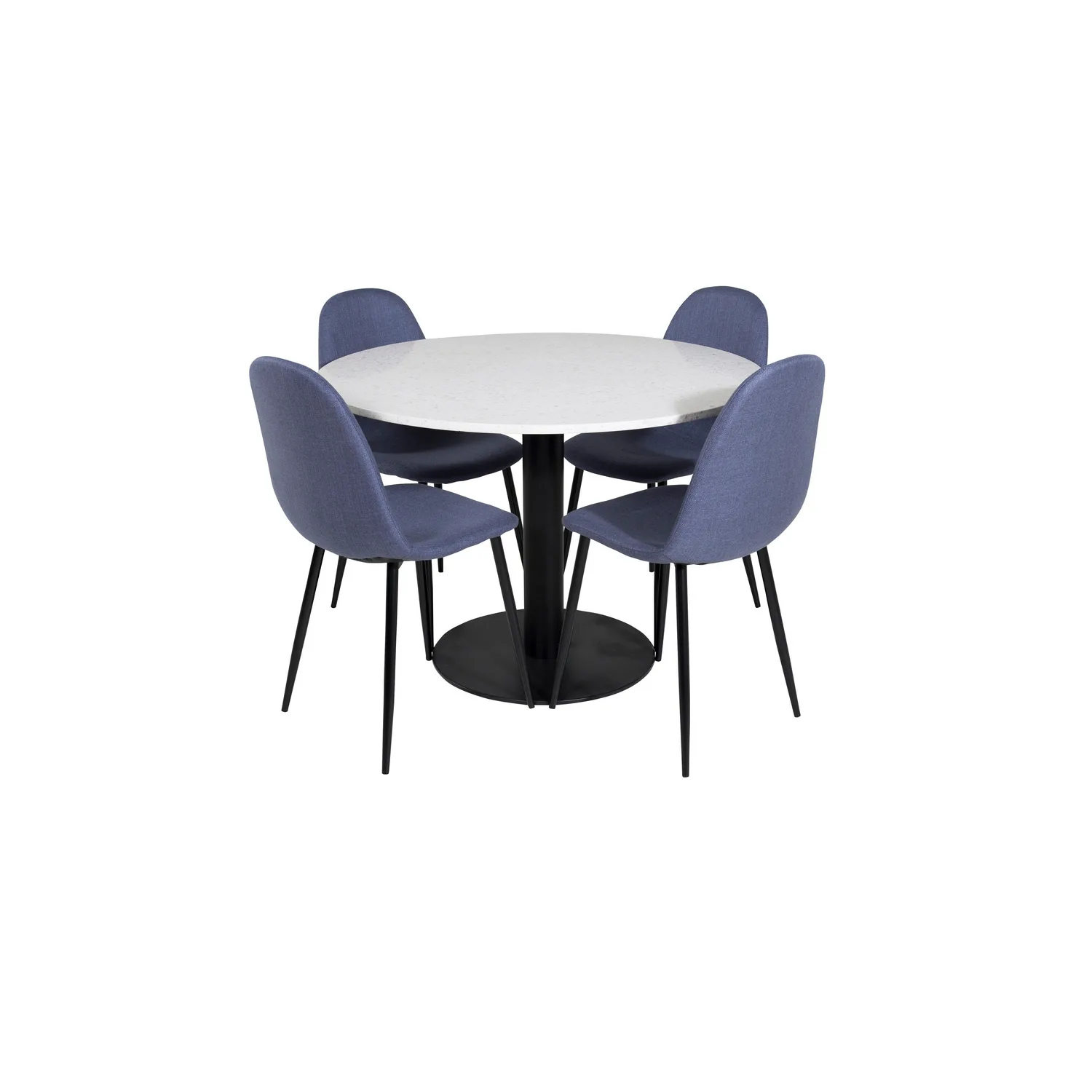 Matgrupp Venture Home Roxanna med 4 Pobbie Stolar Polyestertyg Runt