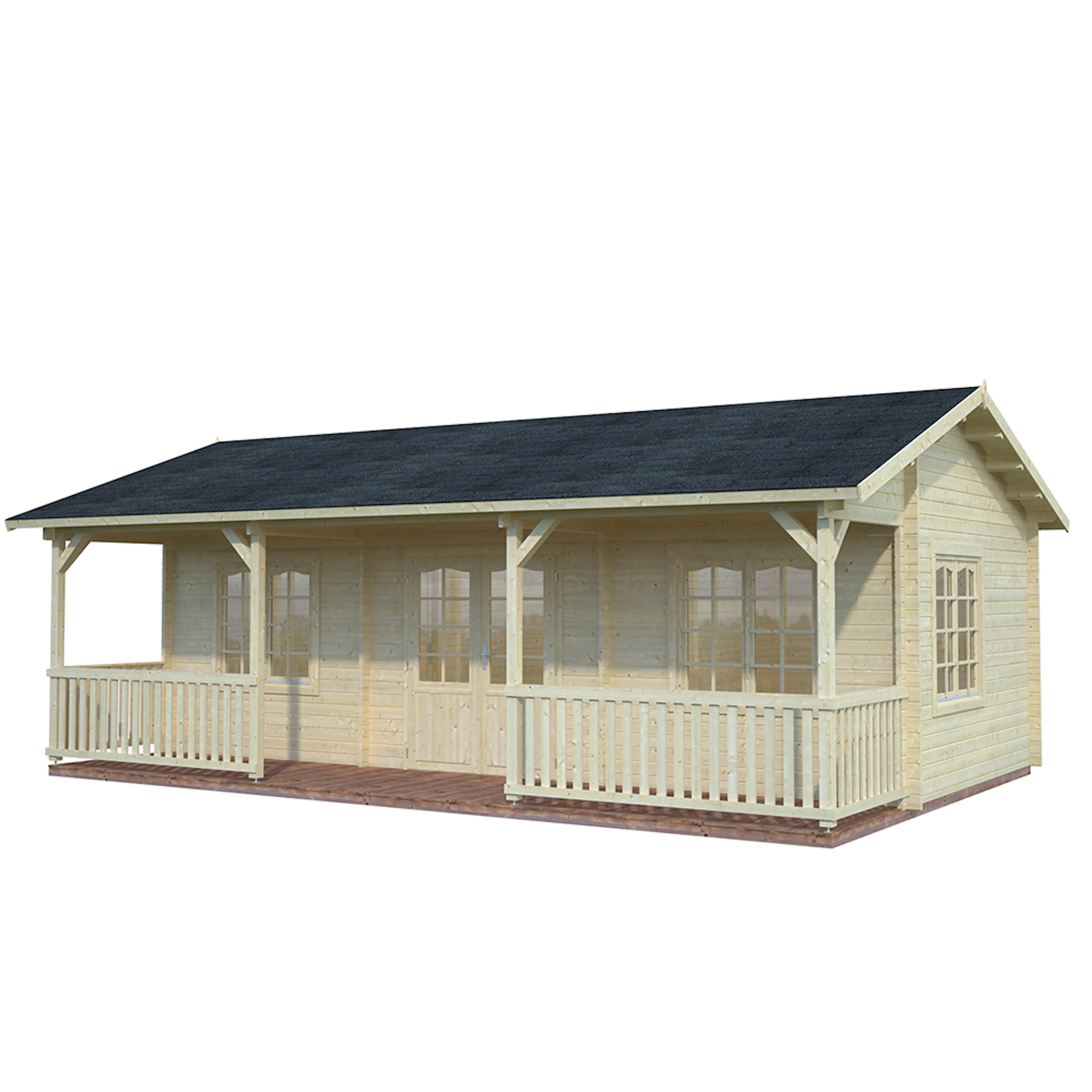 Fritidshus Palmako Sandra 38,6 m² Komplett Stuga med Altan & Sadeltak