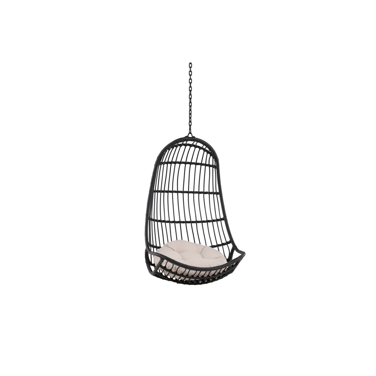 Pulau Hangingchair Rattan Black / Creme Svart
