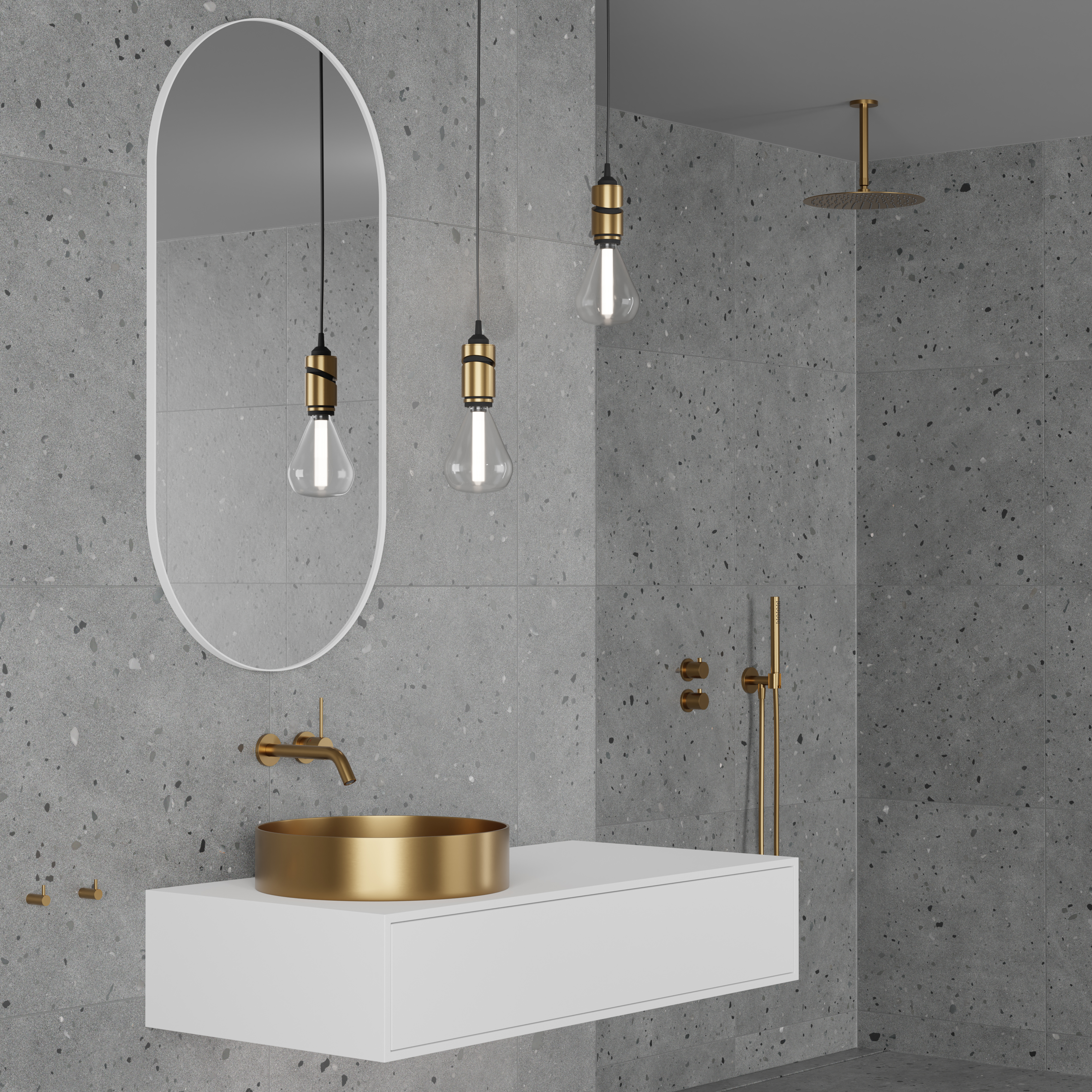Takduschset Scandtap Steel Harmonized 2Z för Inbyggnad