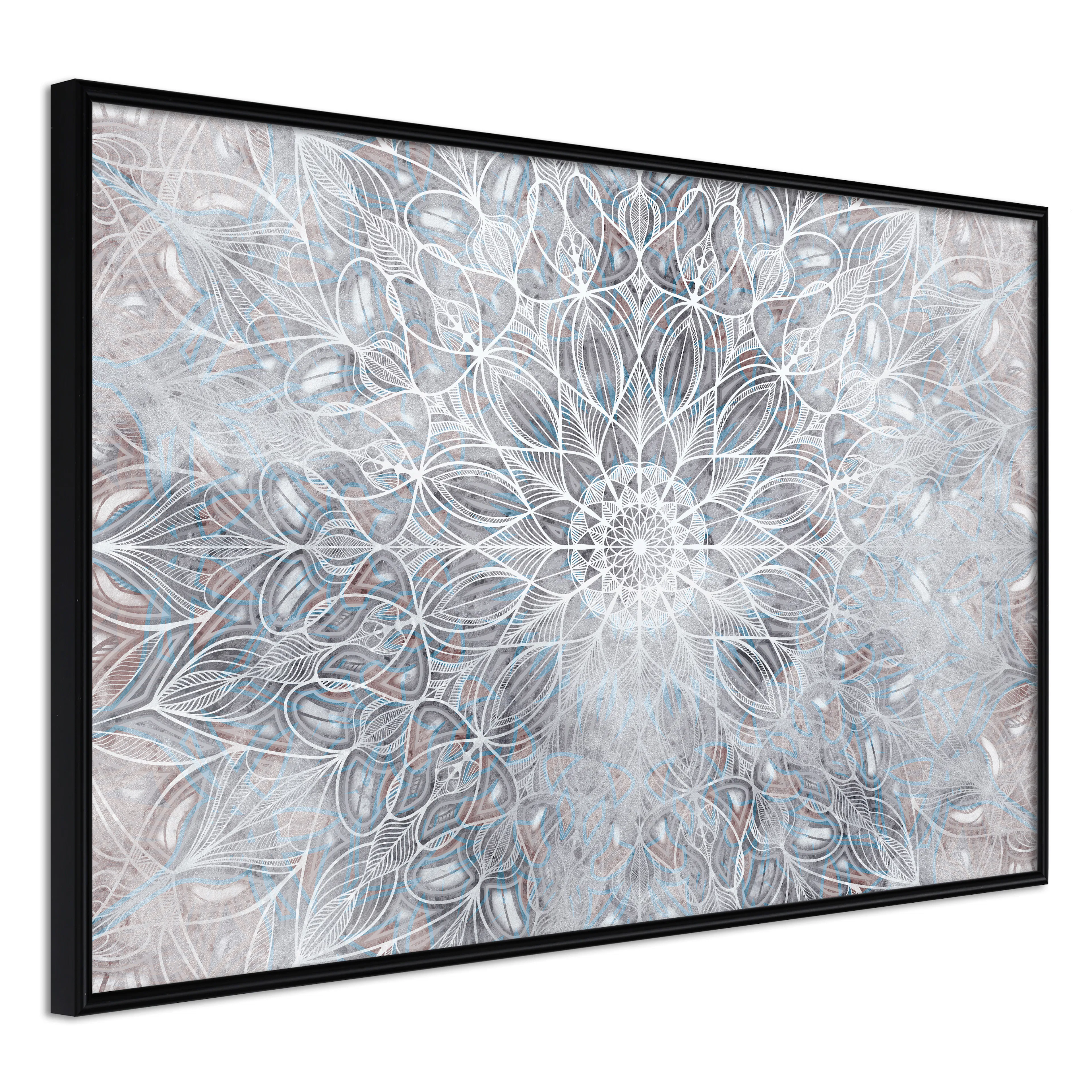 Affisch - Blurred Mandala [Poster] 60x40 Svart ram, 60x40 cm