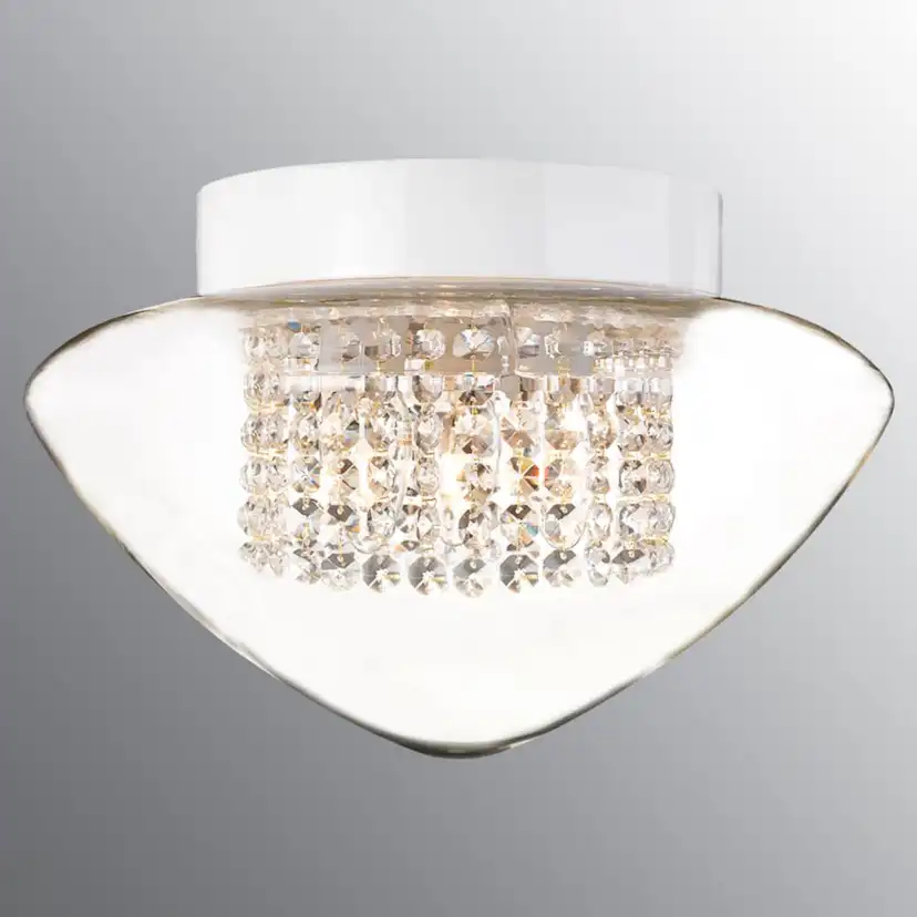 Vägg-/Taklampa Ifö Electric Edenryd Crystal Vit IP44 Rak