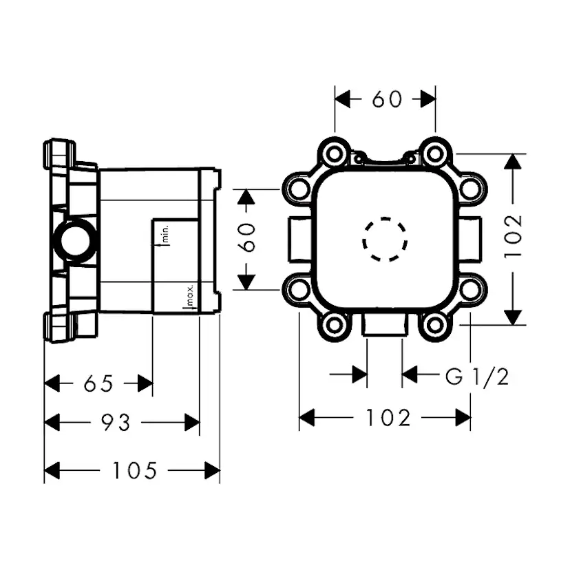 Inbyggnadsdel Axor Showers/Front