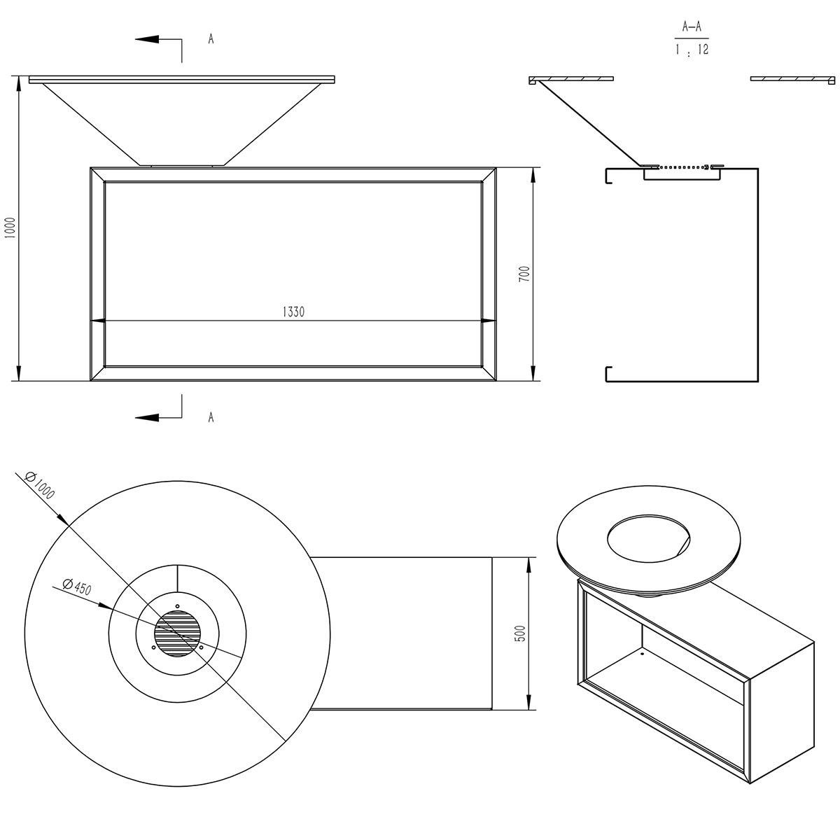 Grill Lyfco Lofsdalen Cortenstål Svart