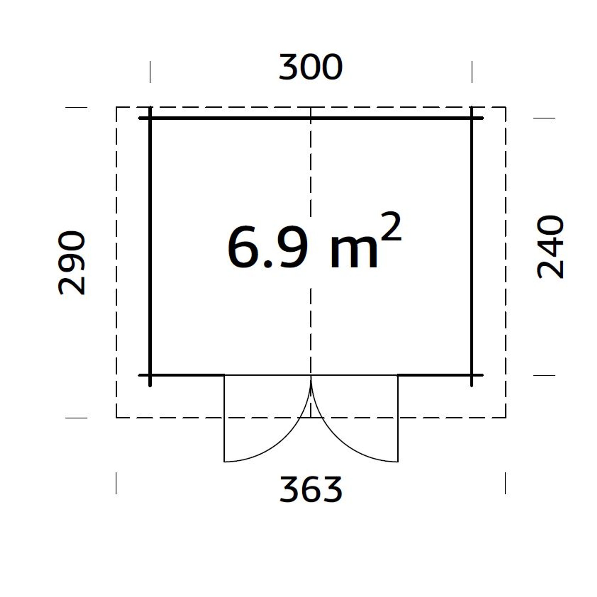 Vivian 6,9 m2 Impregnerad transparent