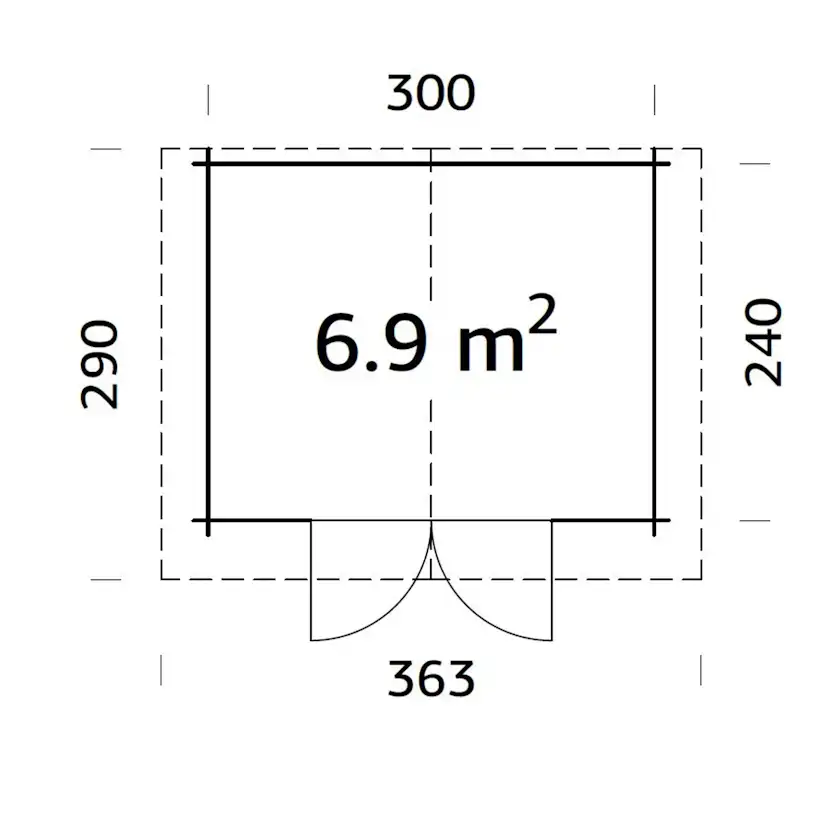 Vivian 6,9 m2 Impregnerad transparent