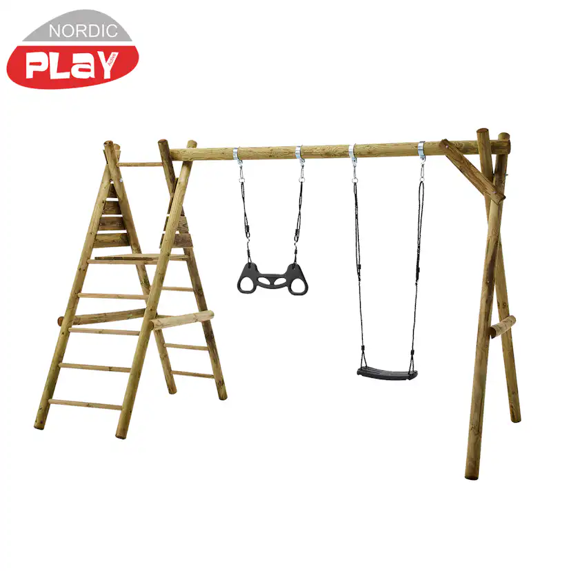 Gungställning Nordic Play Svart Gunga & Trapets