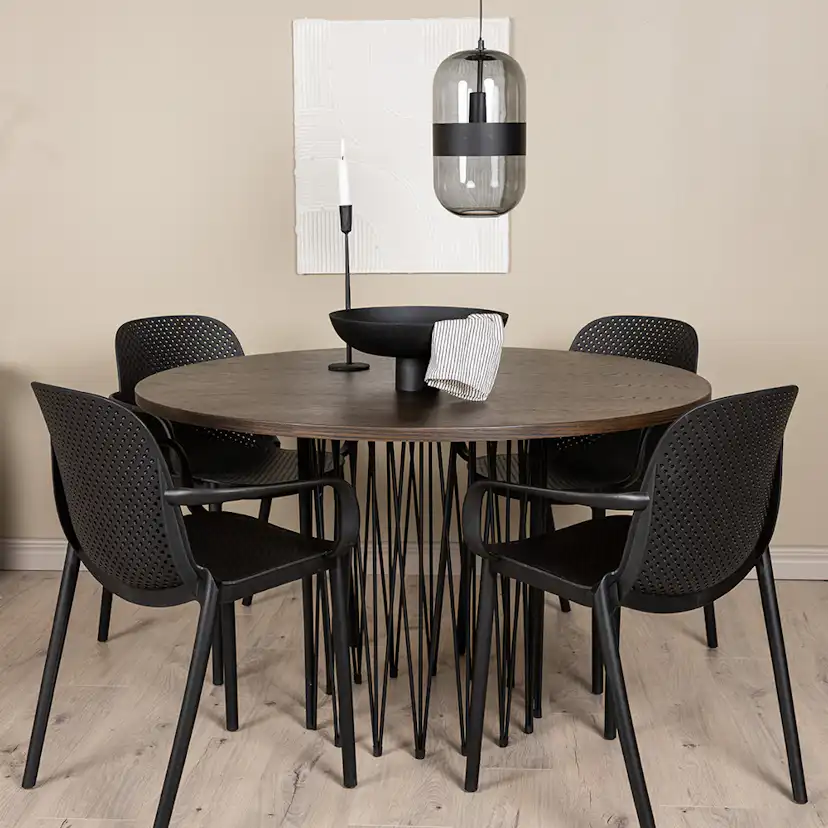 Matgrupp furniture/fashion Stone Rund med 4 Baltimore Stolar