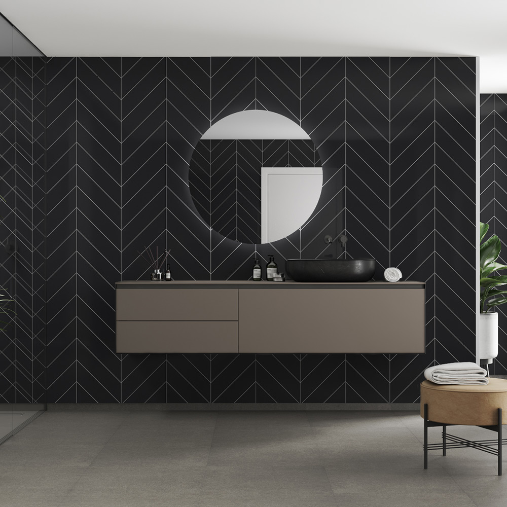 Våtrumsskiva Fibo 2124-M78 HG Black Gloss 10x620x2400 mm