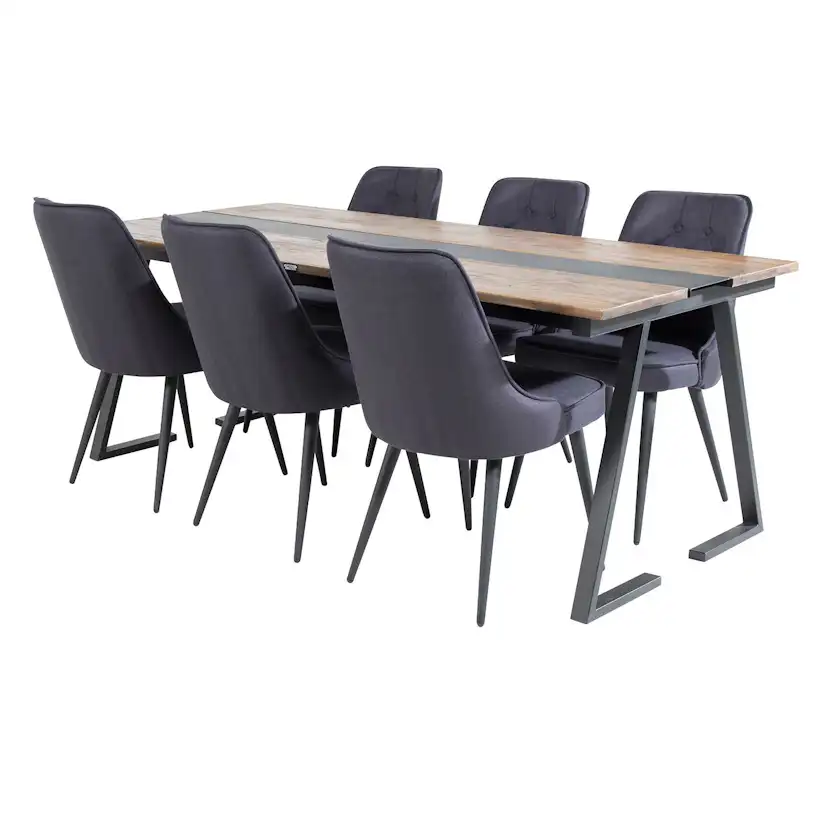 Matgrupp Venture Home Jane med 6 Vera Stolar Polyestertyg