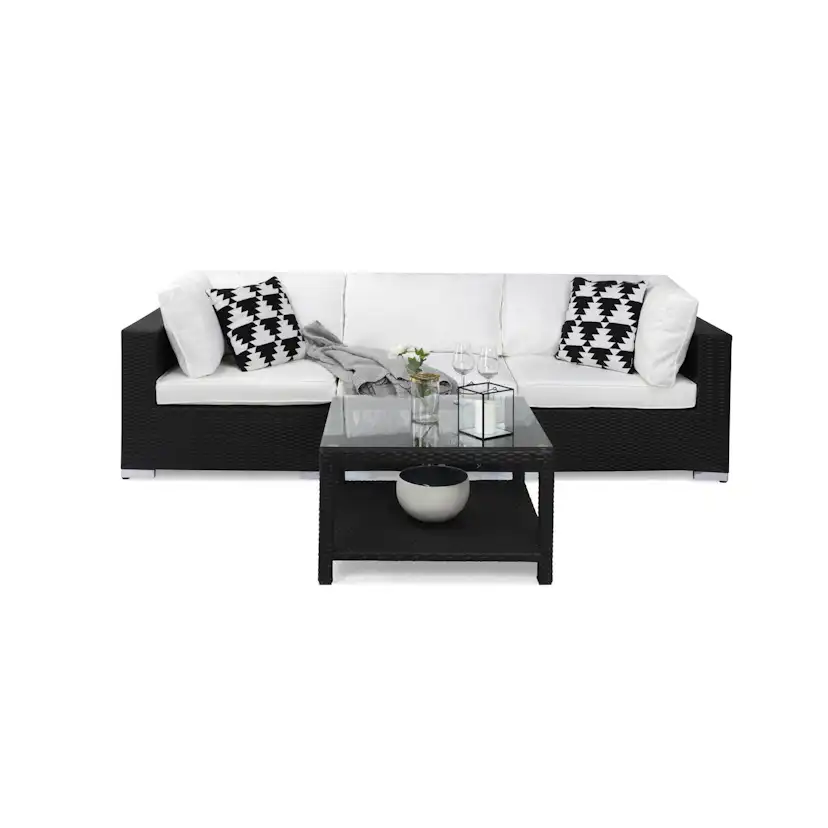 Loungegrupp Comfort Garden Bahamas 3-sits med Utebord 75x75 Utomhus