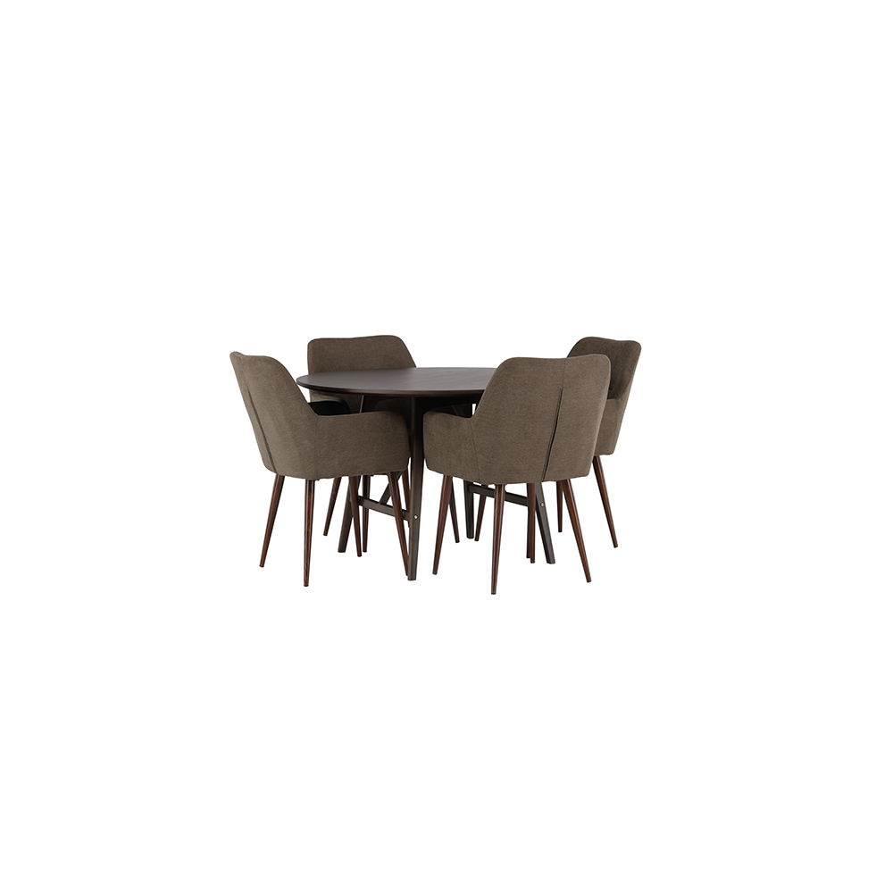 Matgrupp Venture Home Kaseidon Ø100 cm med 4 st Tomorrow stolar