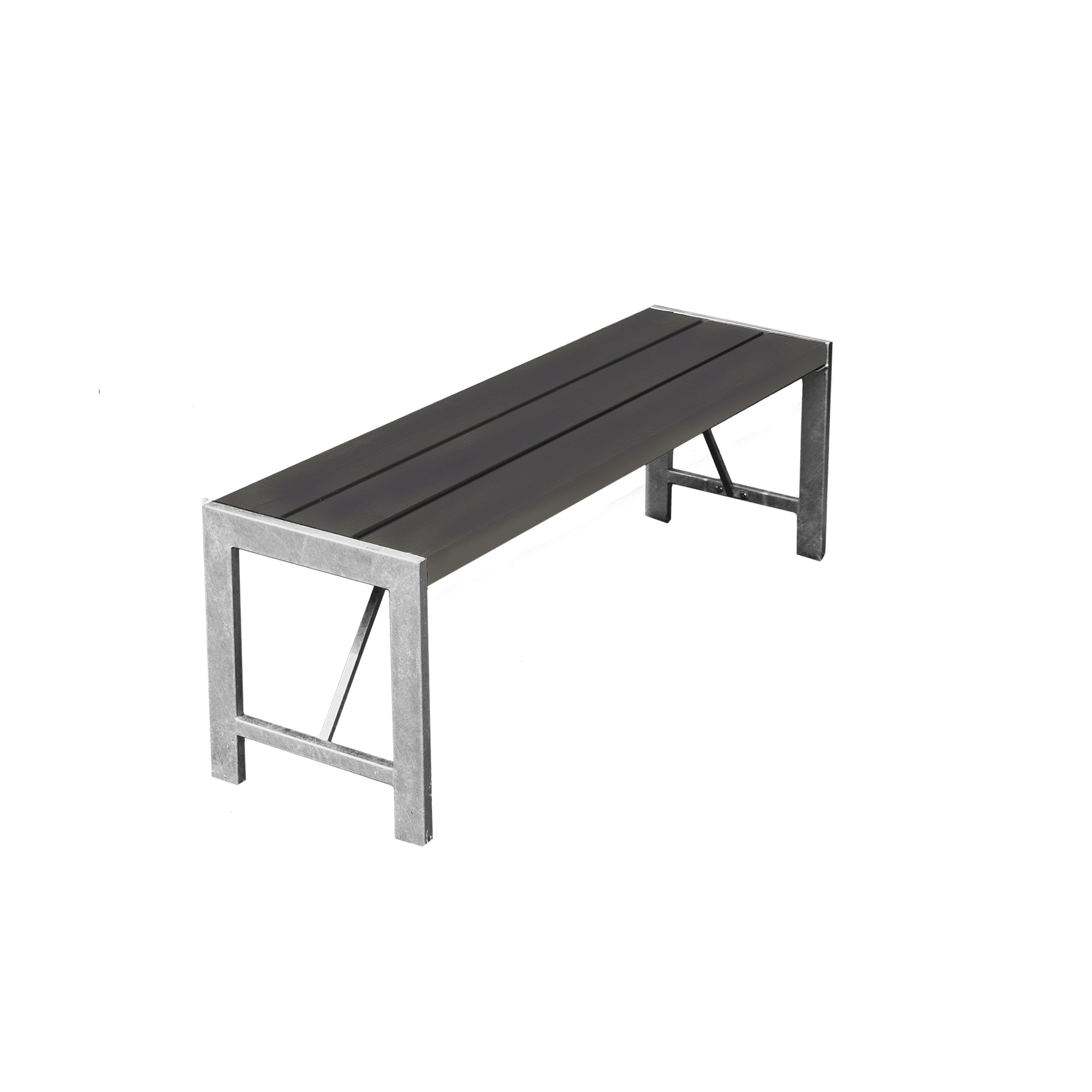 Bänk Hortus Nonwood Antracit H-Modell 123 cm Galvaniserad Ram