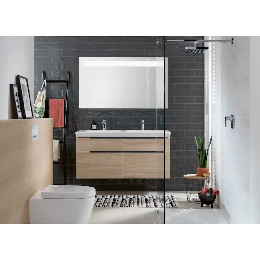 Tvättställ villeroy & Boch Subway 2.0 7175D0R1 Vit Alpin CeramicPlus, Med Bräddavlopp, för Två Trehålsblandare
