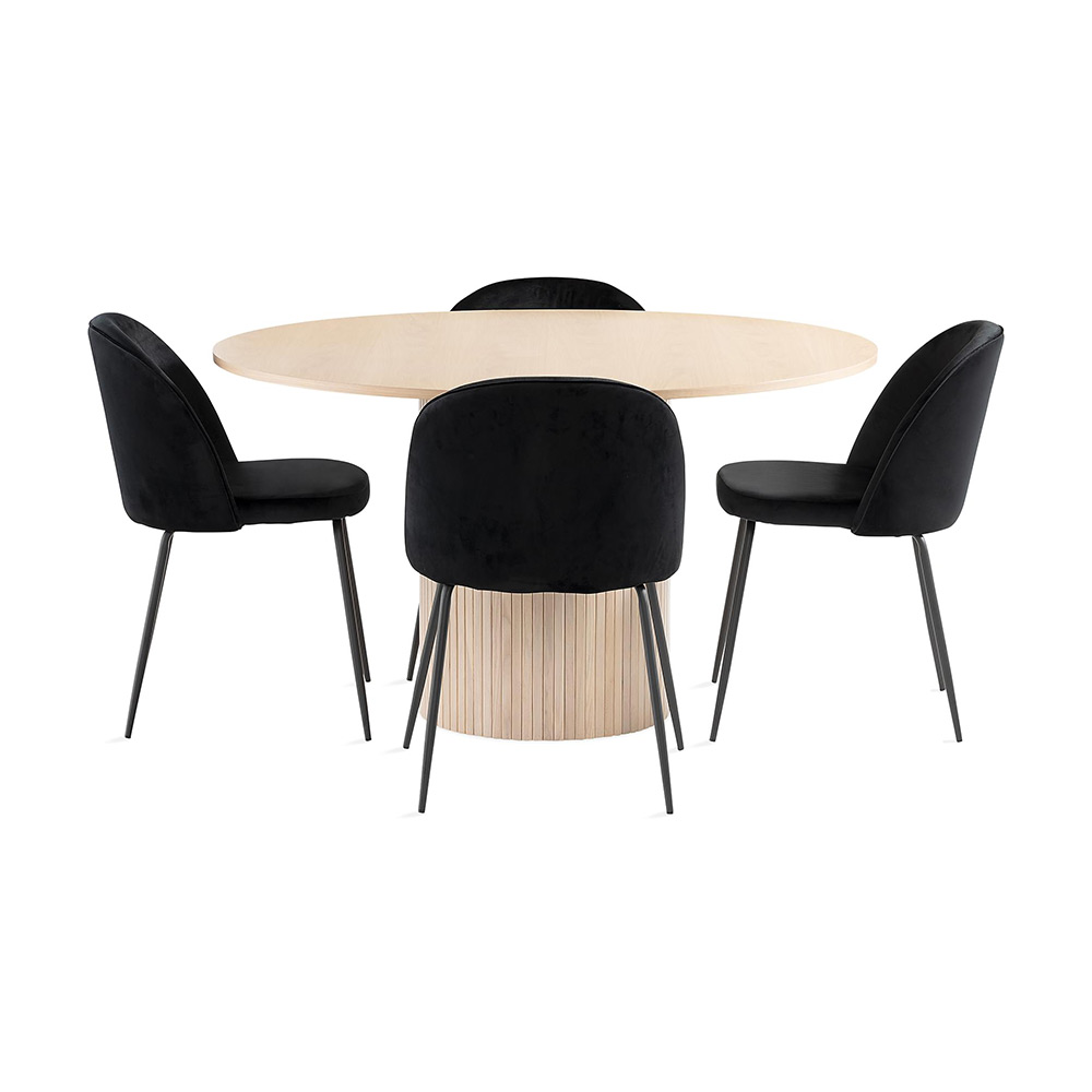 Kopparbo Matgrupp 130 cm Rund inkl 4 Felipe Stolar Svart/Natur