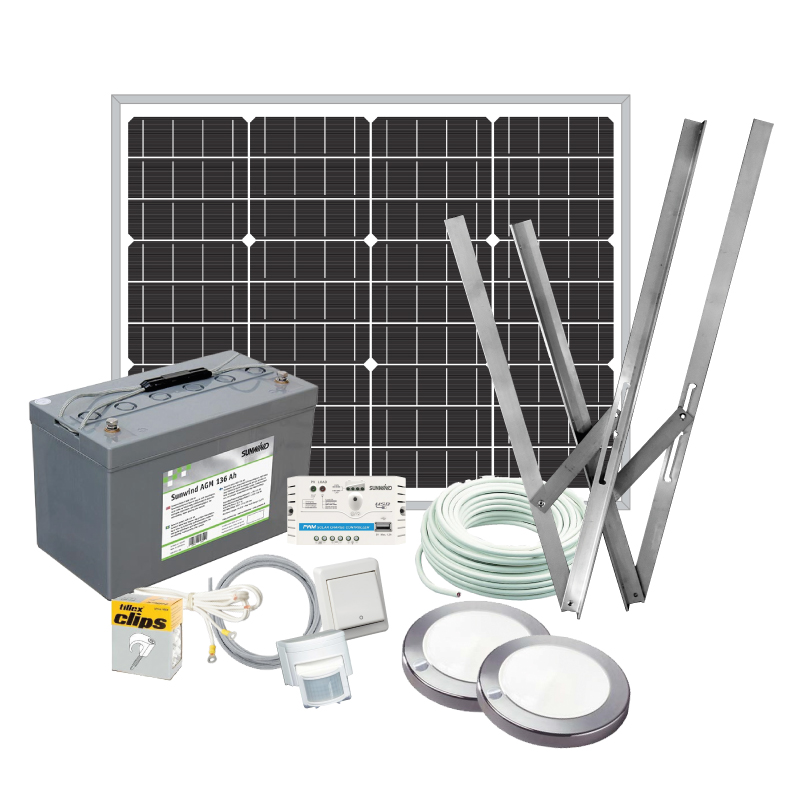 Solpanelspaket Sunwind Uthuspaket 55W