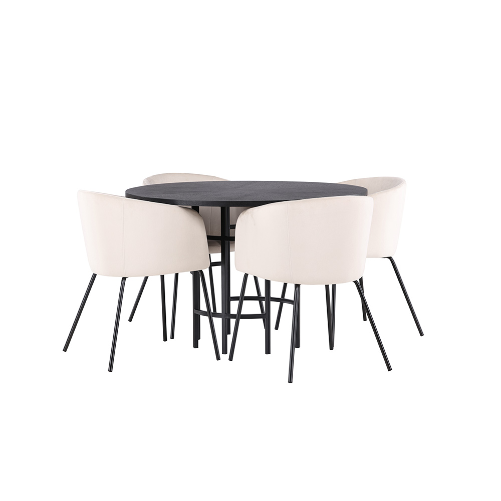 Matgrupp Venture Home Copenhagen Ø 115 cm med 4 Berit Stolar