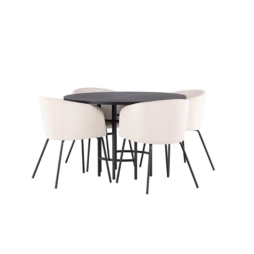 Matgrupp Venture Home Copenhagen Ø 115 cm med 4 Berit Stolar