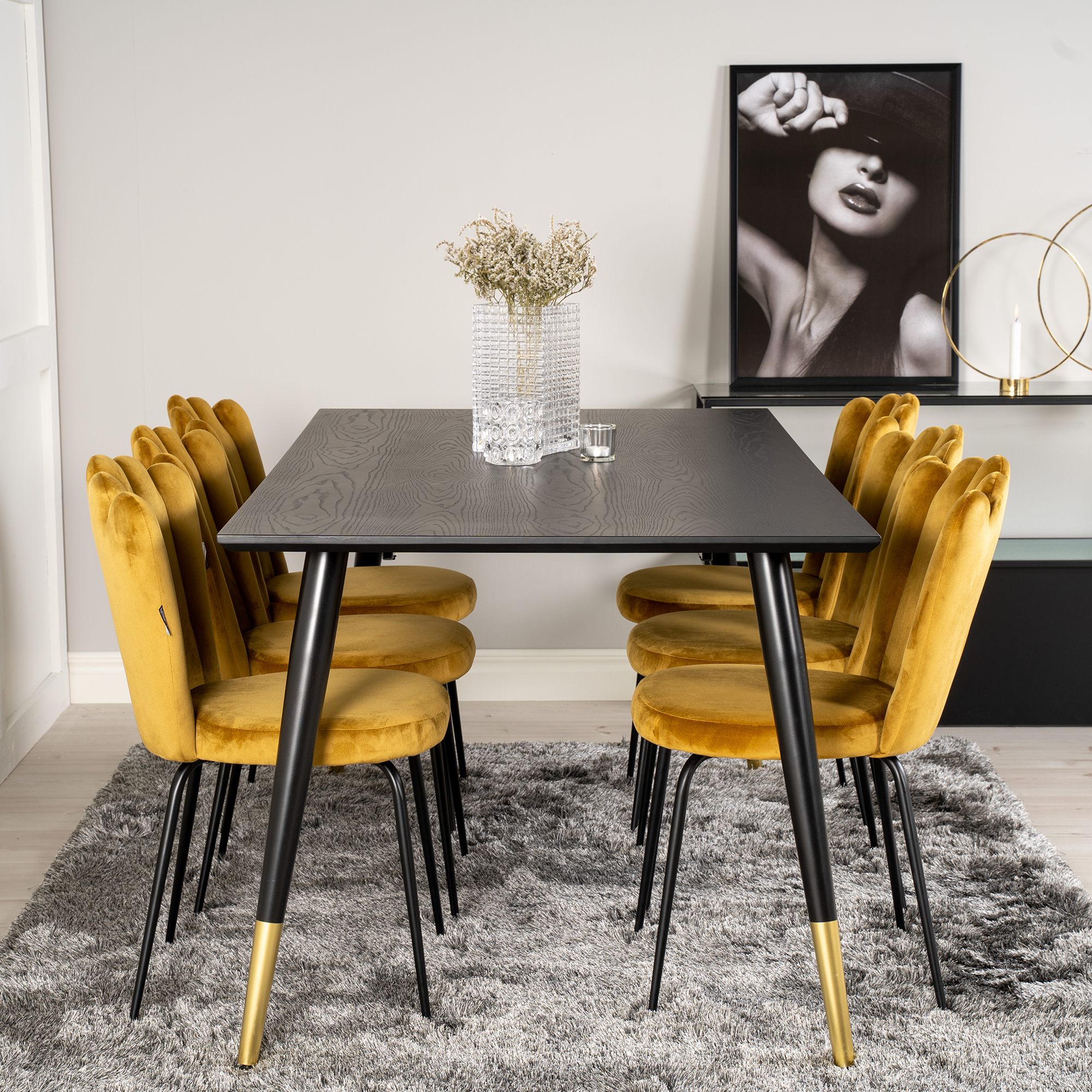 Matgrupp furniture/fashion Disa med 6 Limhamn Light Stolar