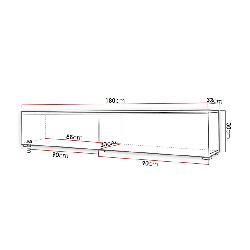Mediamöbel In Living Skeda Trä/Vit Vägghängd TV-Bänk