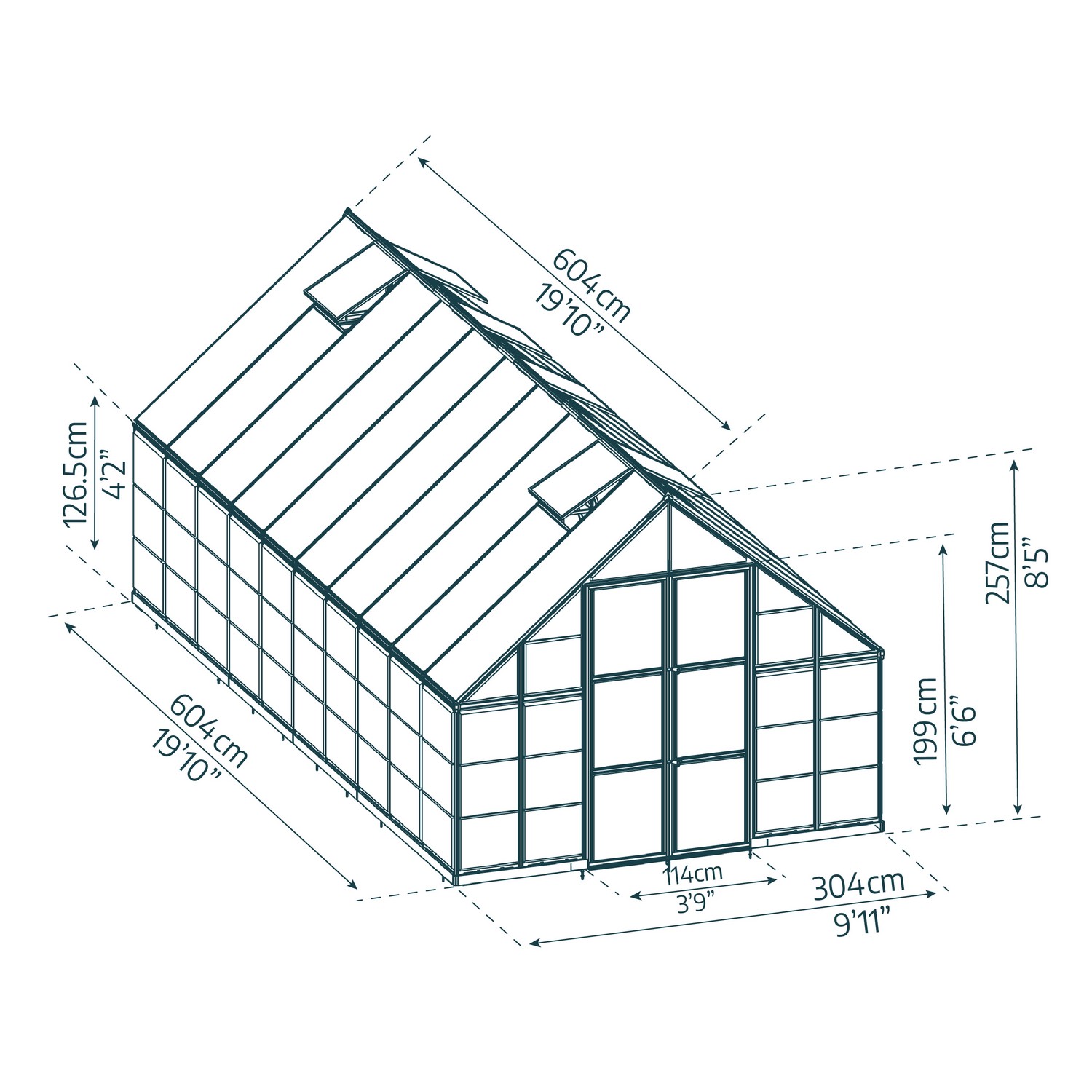 Växthus Canopia by Palram Balance 17,9 m² Silver
