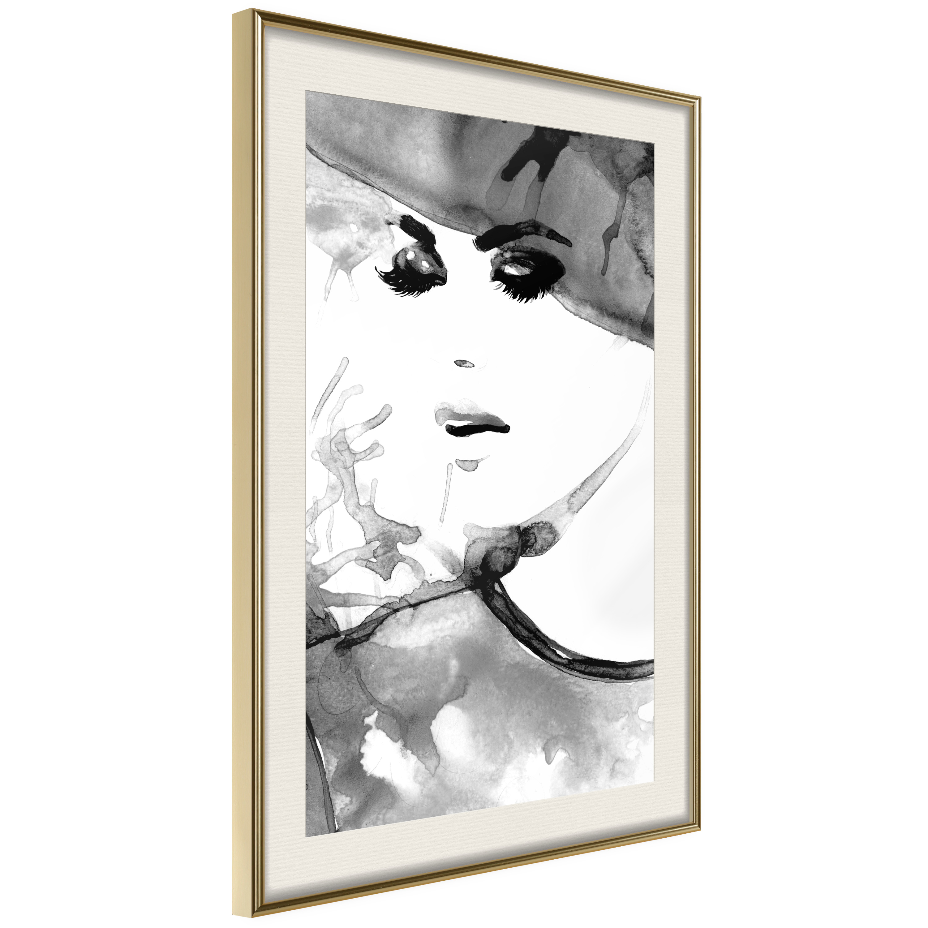 Affisch - Elegance in Love [Poster] 30x45 Guld ram med passepartout, 30x45 cm