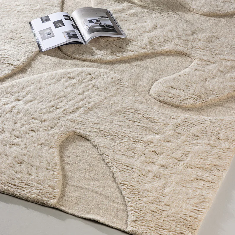 Boone Wool & Cotton - 230*160- -Rectangular-Beige Mått: 160x230 cm