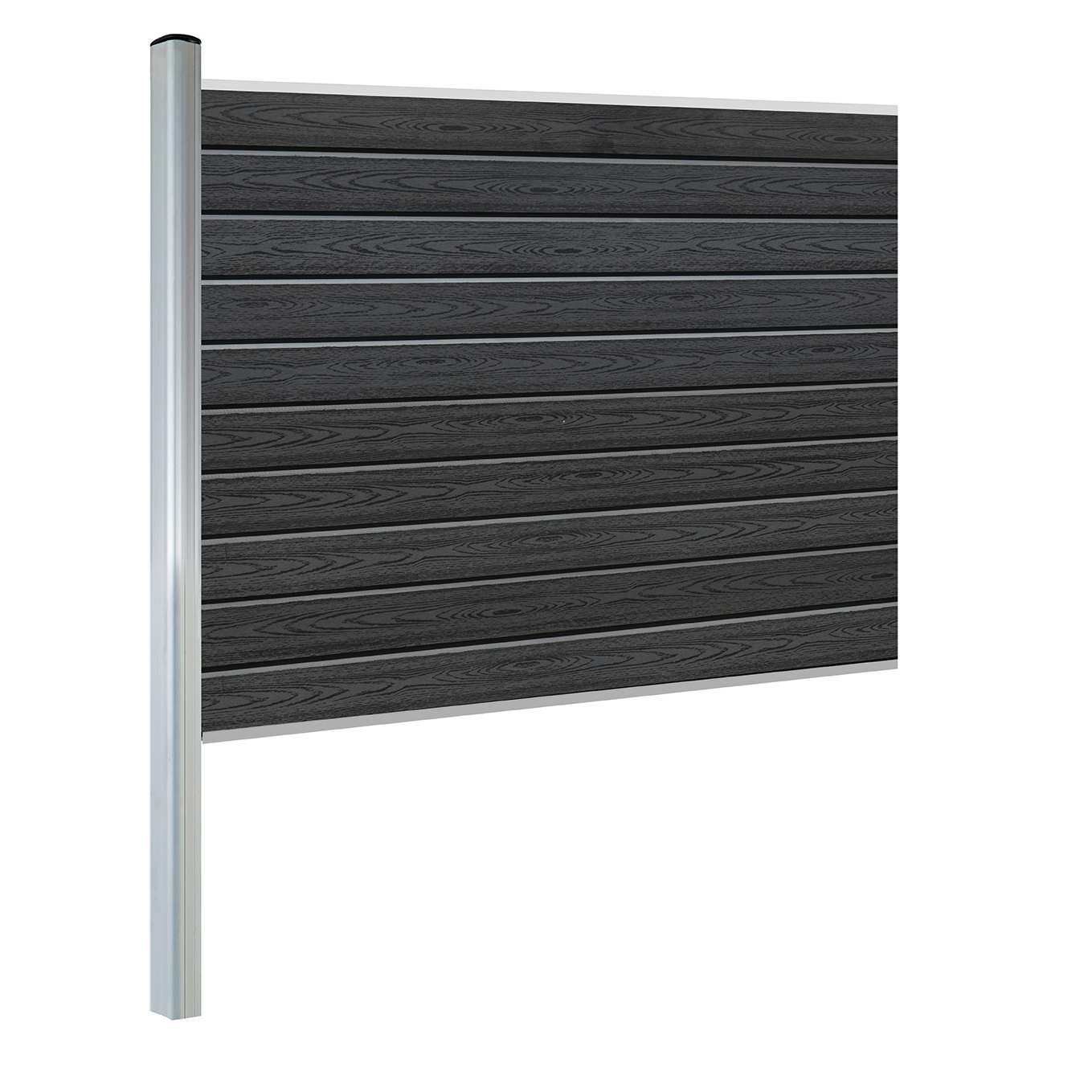 Komplementsset Kirkedal K100 med 1 Aluminium Stolpe, Topp/bottenskena och Staketprofiler