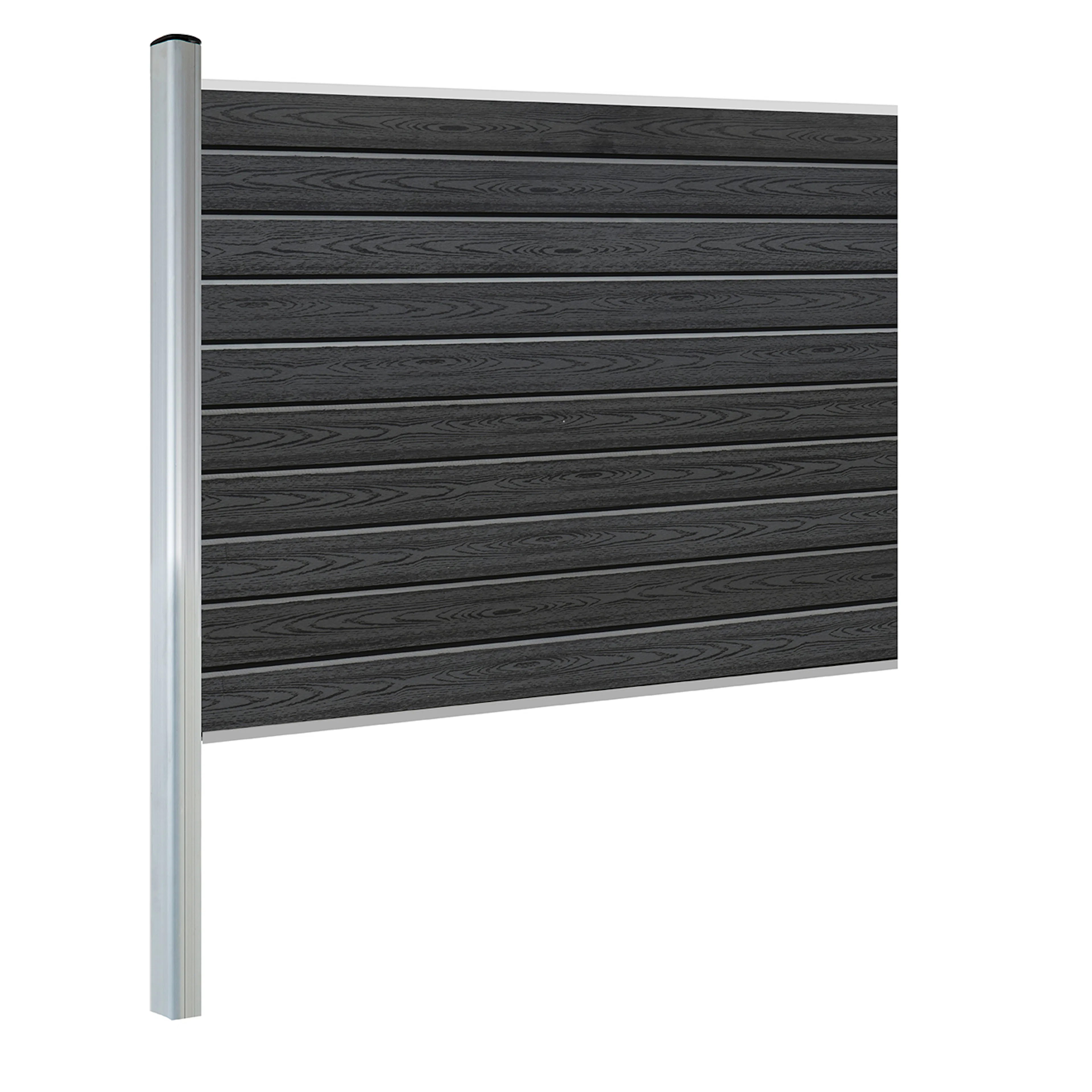 Komplementsset Kirkedal K100 med 1 Aluminium Stolpe, Topp/bottenskena och Staketprofiler