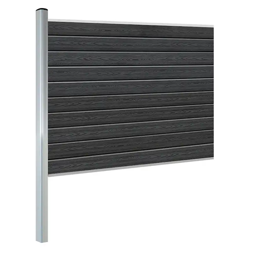 Komplementsset Kirkedal K100 med 1 Aluminium Stolpe, Topp/bottenskena och Staketprofiler