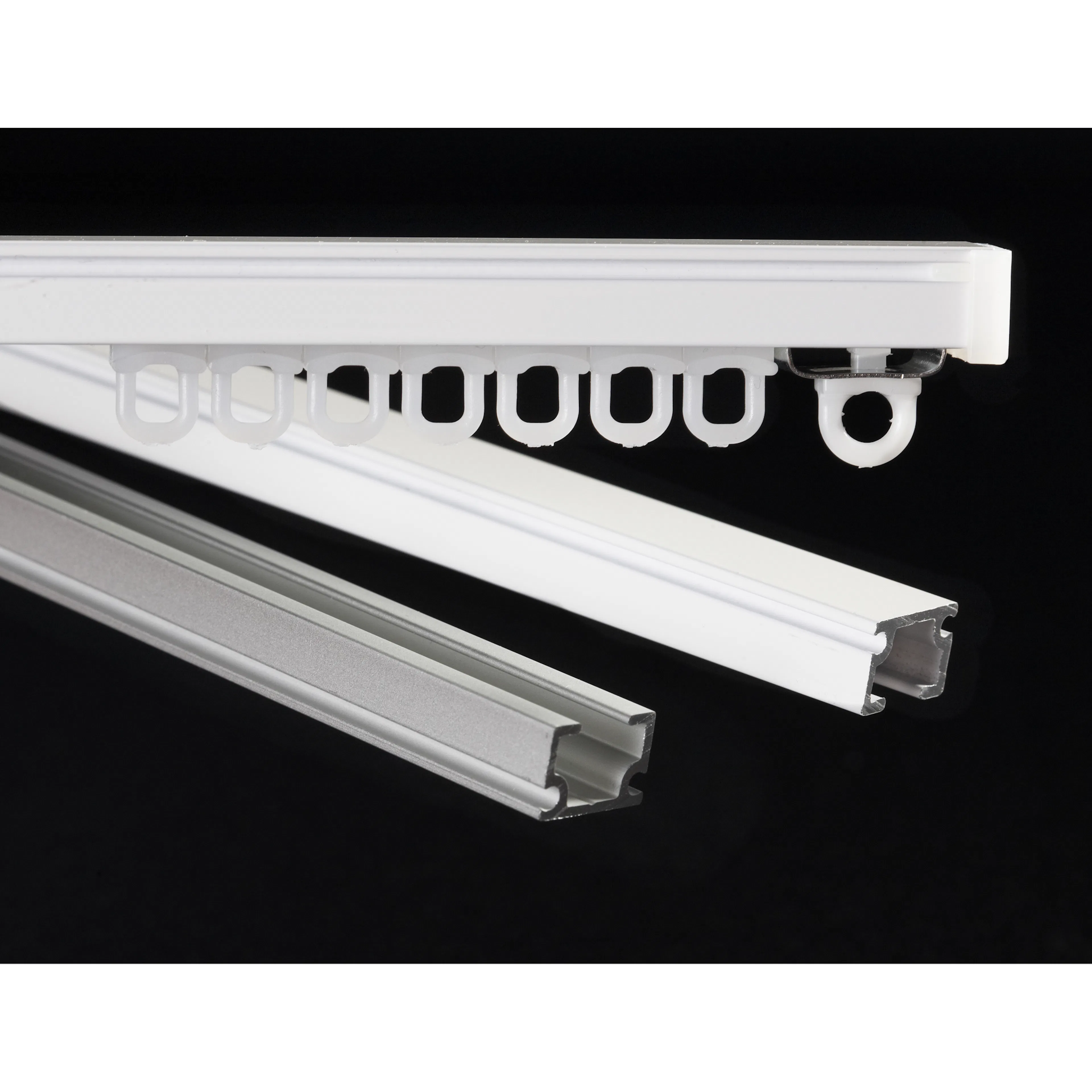 Gardinskena Kirsch U-skena Komplett Aluminium för Gardinupphängning