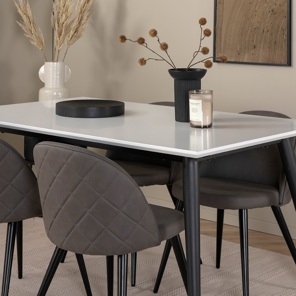 Matgrupp Venture Home Jolie med 4 Valentina Stitcthes Stolar Mikrofiber