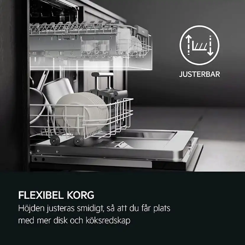 Integrerad Diskmaskin AEG FFB62407ZW 45 cm med SatelliteClean® och ExtraHygiene