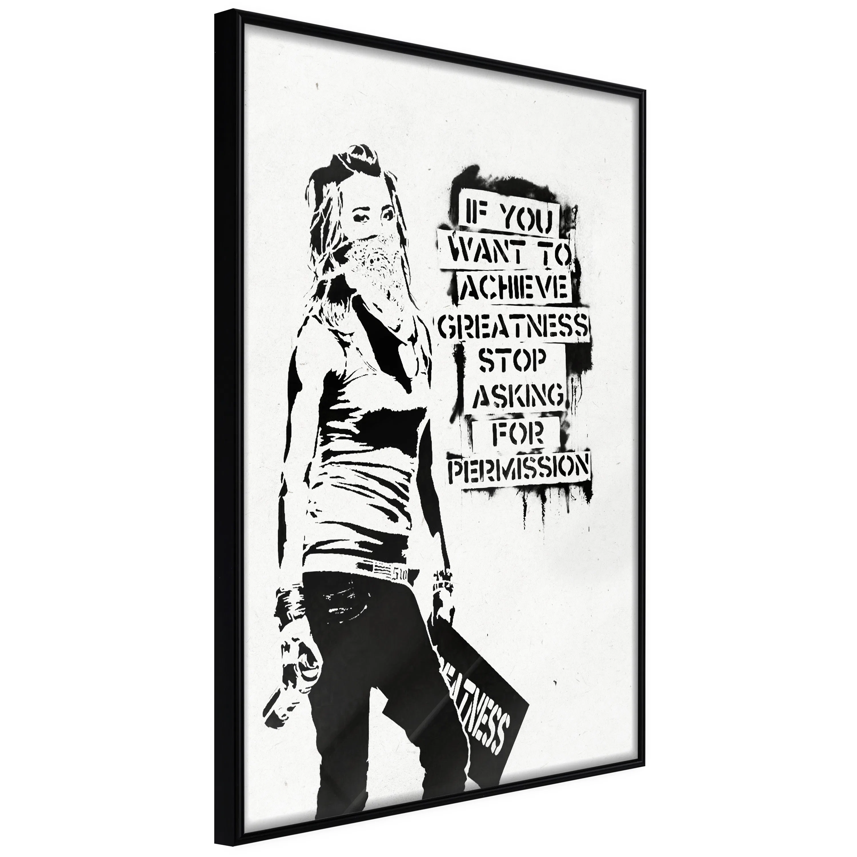 Poster Artgeist Affisch Girl with Graffiti