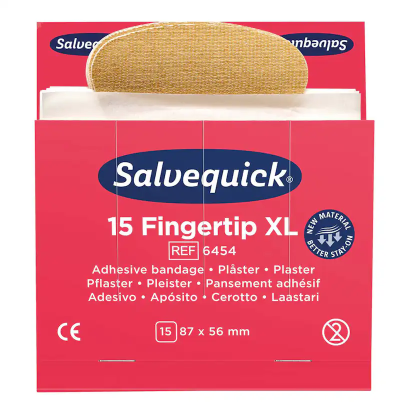 Plåster Salvequick Fingertopp Textil XL 6x15 st