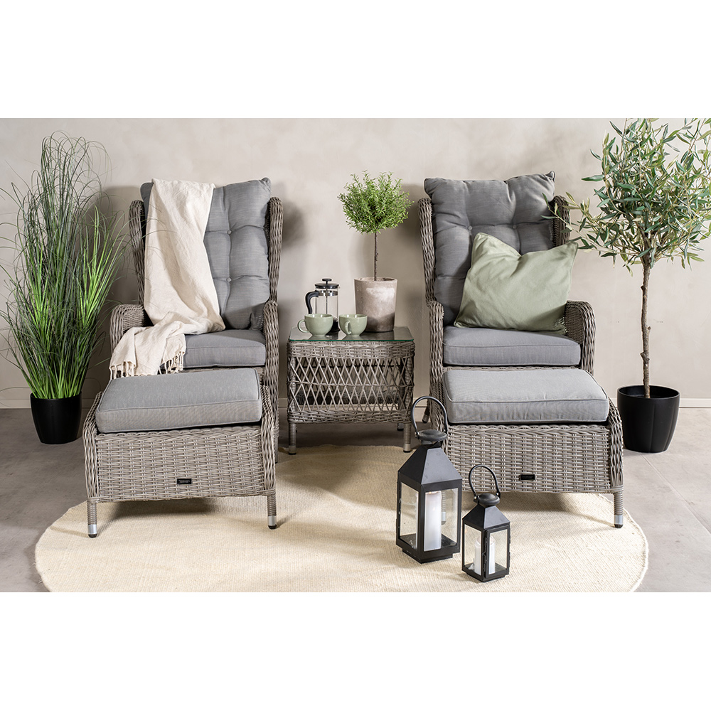 Washington Lounge-set - Grå / Grå dyna Natur